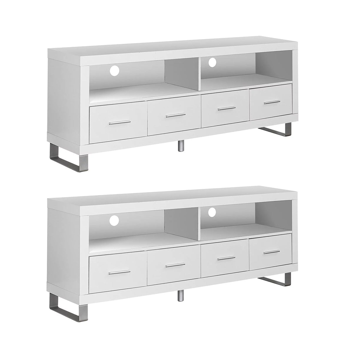 White 2 Pack TV Stand with Storage Z283407
