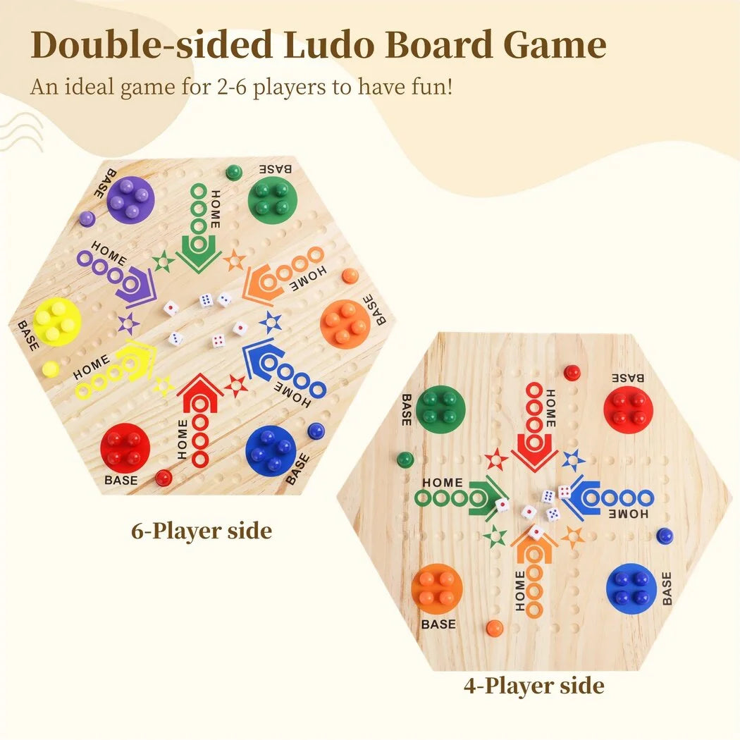 Double-Sided Wooden Marble Board Game Q708