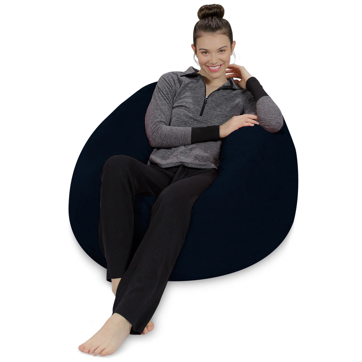 Charcoal 3 ft Memory Foam Bean Bag Chair K359