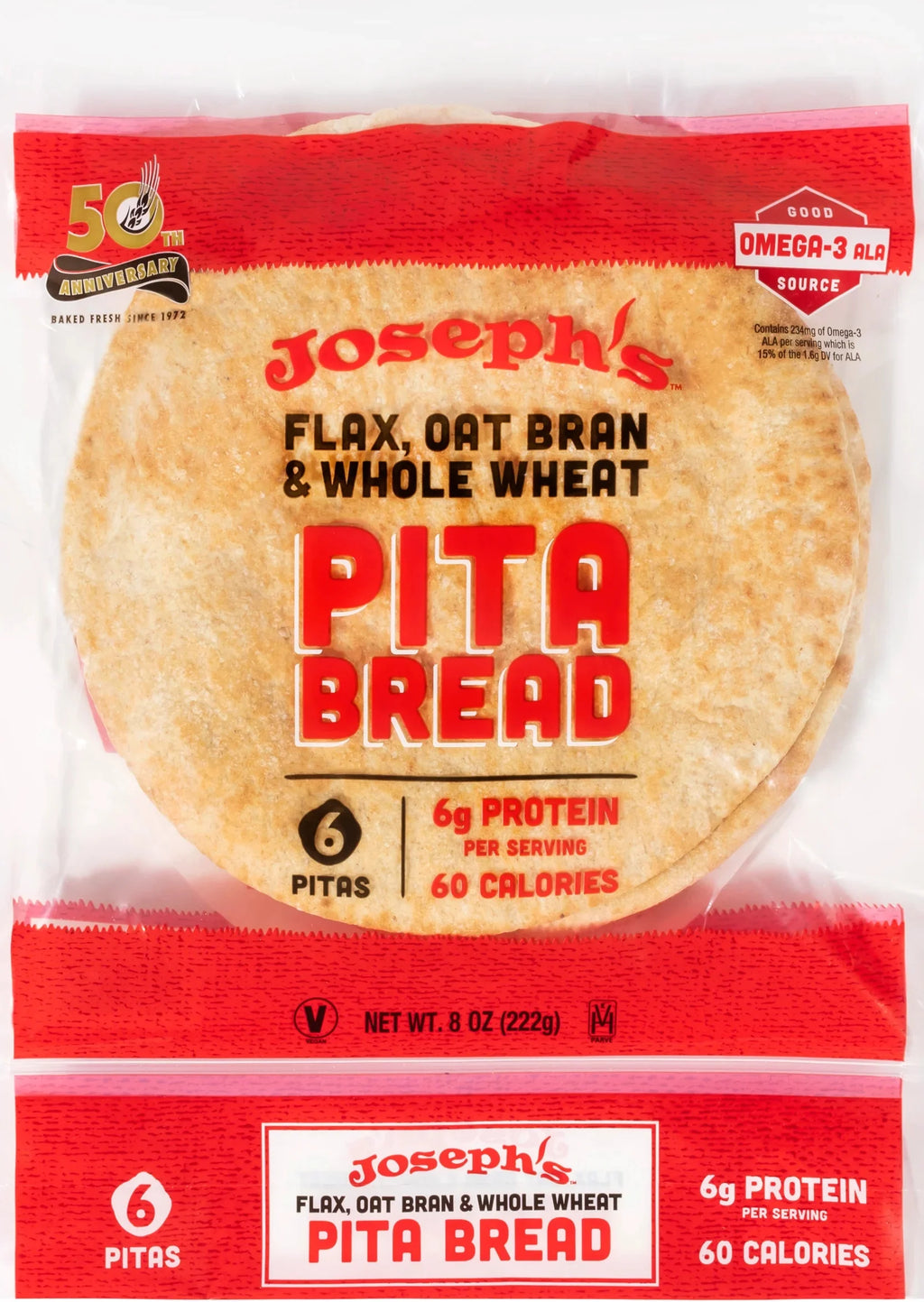 Low Net Carb Flax Pita Bread 6 Pack D4164