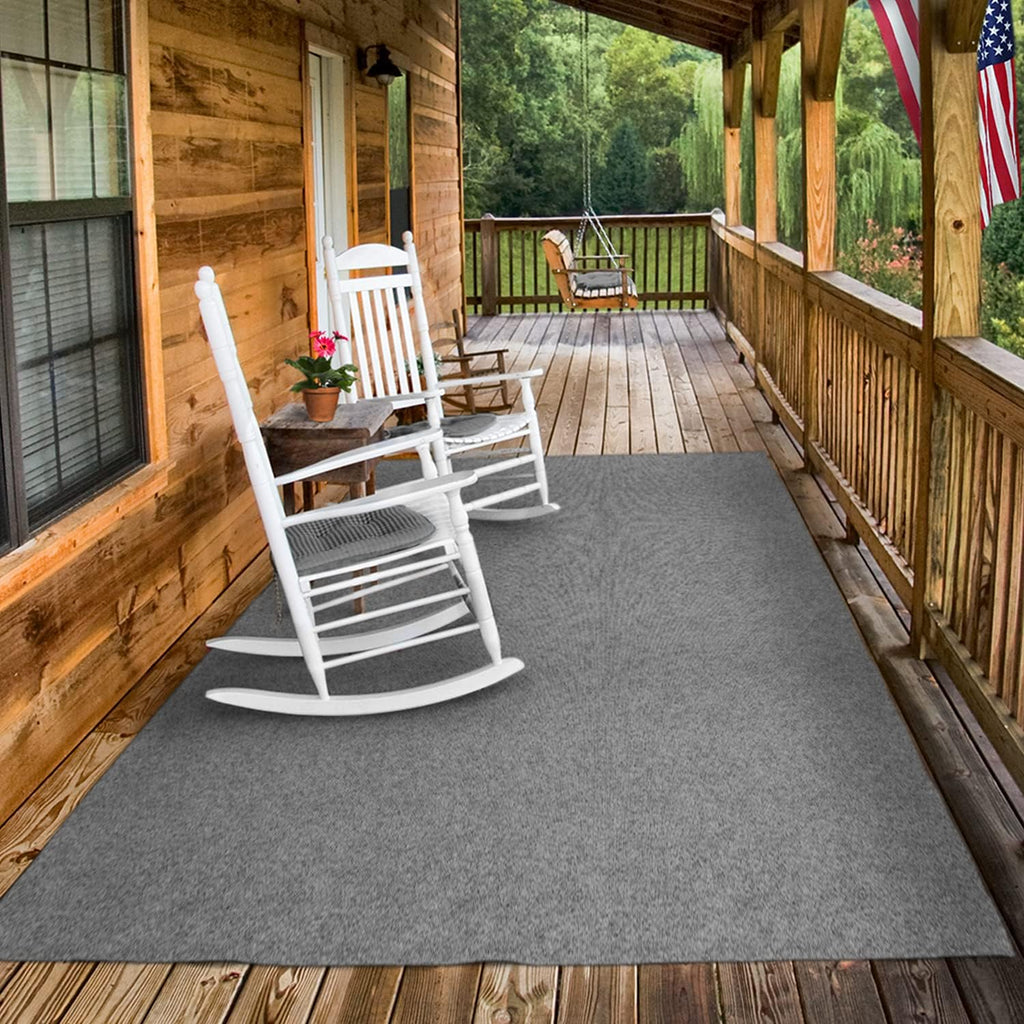 Indoor Outdoor Carpet with Rubber Marine Backing - Gray - 6 Feet x 10 Feet J5134
