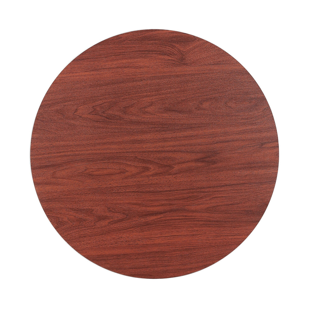 32-inch Modern Round Coffee Table with Wood Top X446