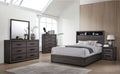 Contemporary Gray Wood King Bedroom Set 6pcs I506673