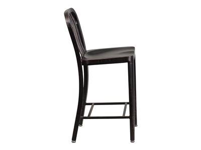 Black-Antique Gold Metal Counter Height Stool B515430