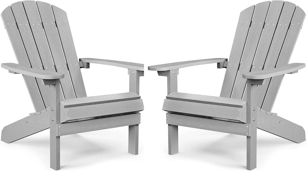 Black Plastic Adirondack Chairs Set of 2 X6519