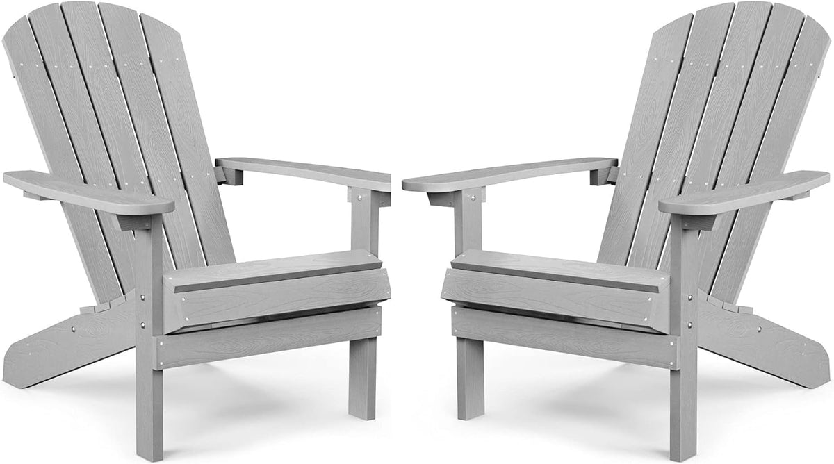 Black Plastic Adirondack Chairs Set of 2 X6519