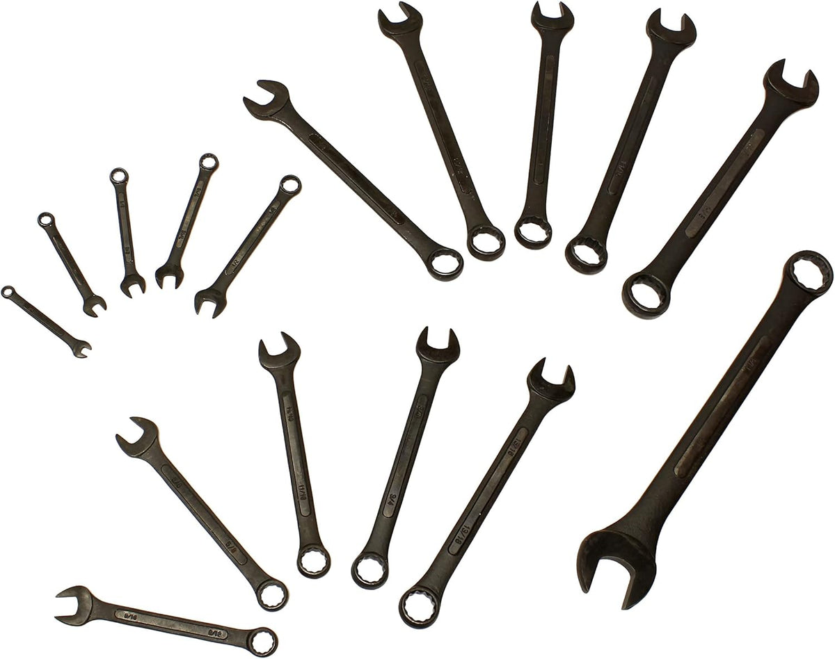 16 Pc SAE Combination Wrench Set with Roll Up Pouch D75614