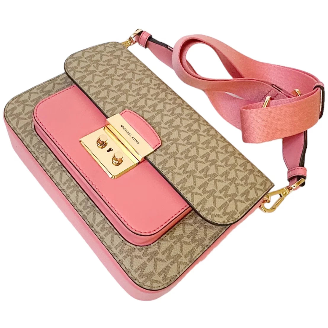 Medium PVC Leather Flap Crossbody Handbag G450