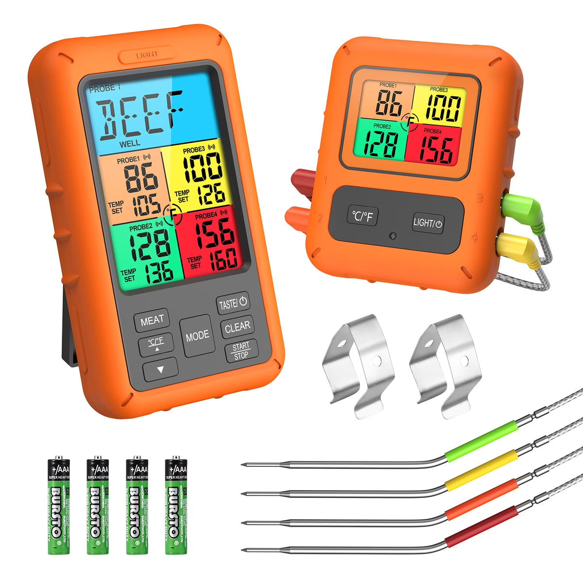Wireless Meat Thermometer with 4 Meat Probes I7586