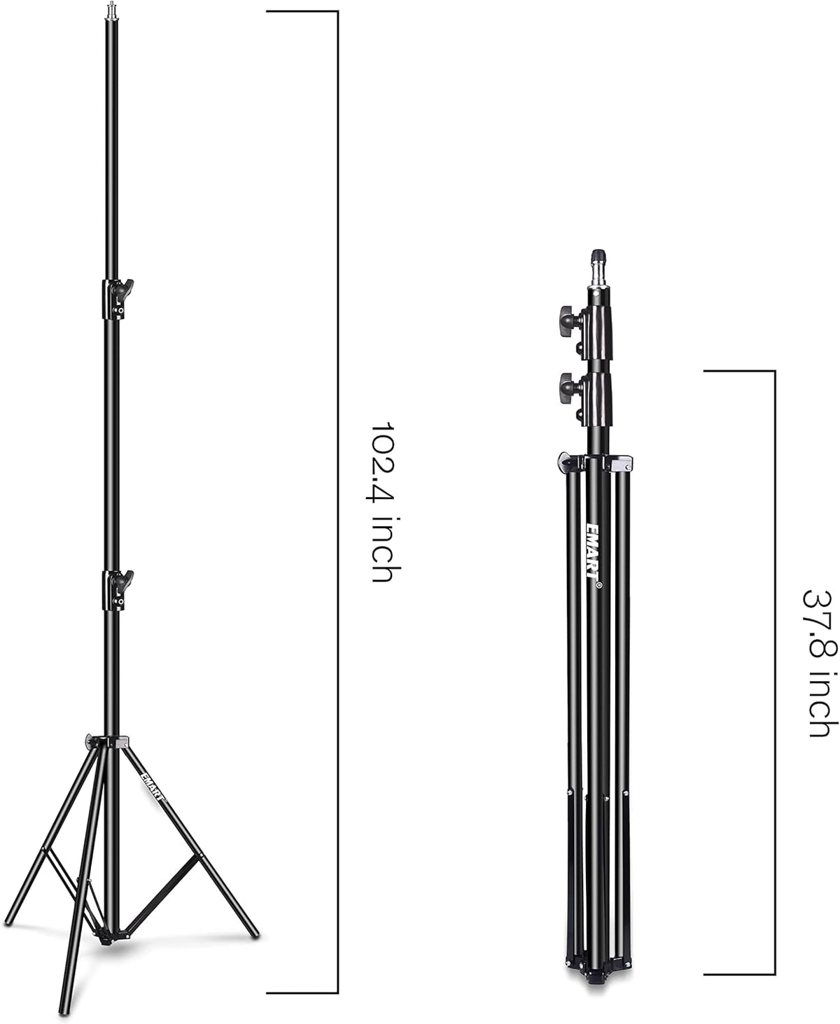 8.5ft Adjustable Aluminum Light Stand with Carrying Bag, 2 Pack X53795