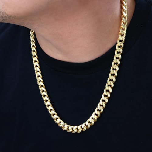 14k Yellow Gold Miami Cuban Link Chain Necklace P76106