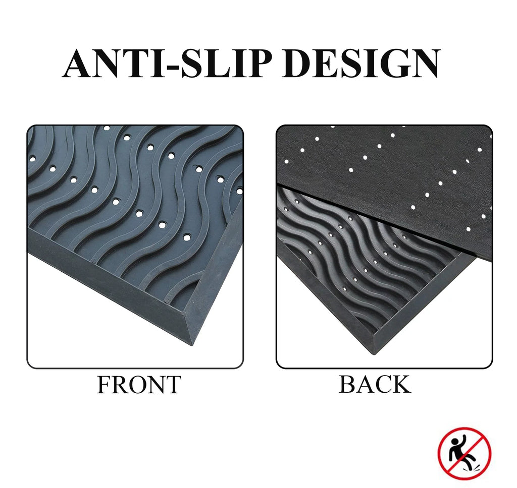 100% Rubber Clean Step Scraper Doormat U8157
