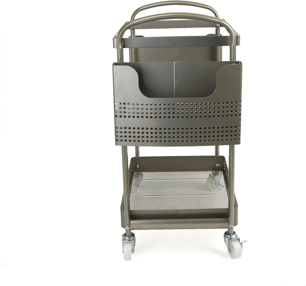 Silver Metal Mobile File Cart S152