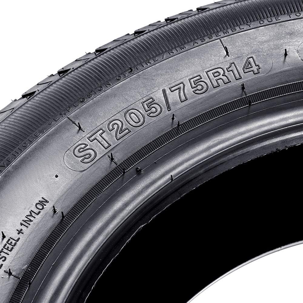 Set of 4 Radial Trailer Tires ST205/75R14 Load Range D 8PR Speed Rating M T175