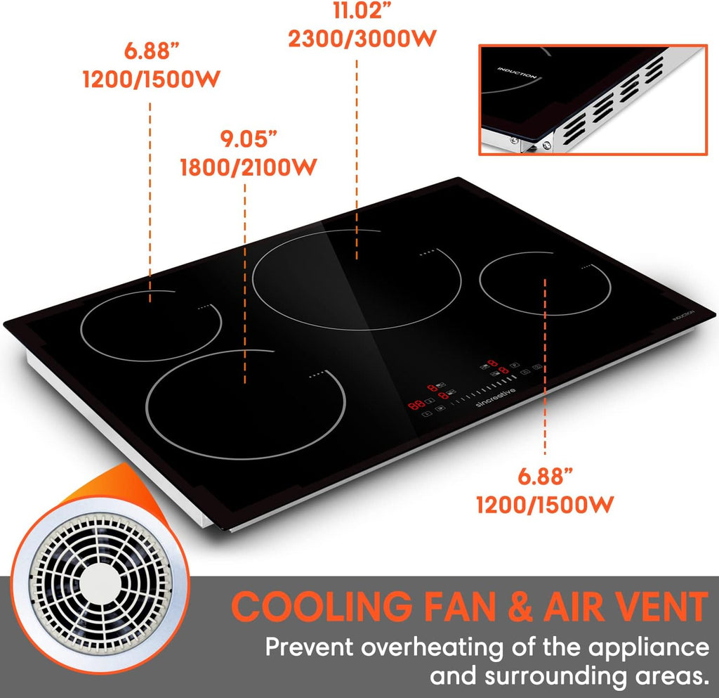 30 Inch 4 Burners Induction Cooktop with Timer D238937