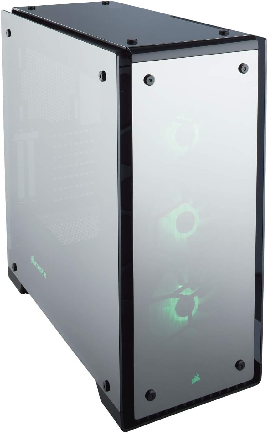 Black Mid-Tower Case with 3 RGB Fans Tempered Glass N108111