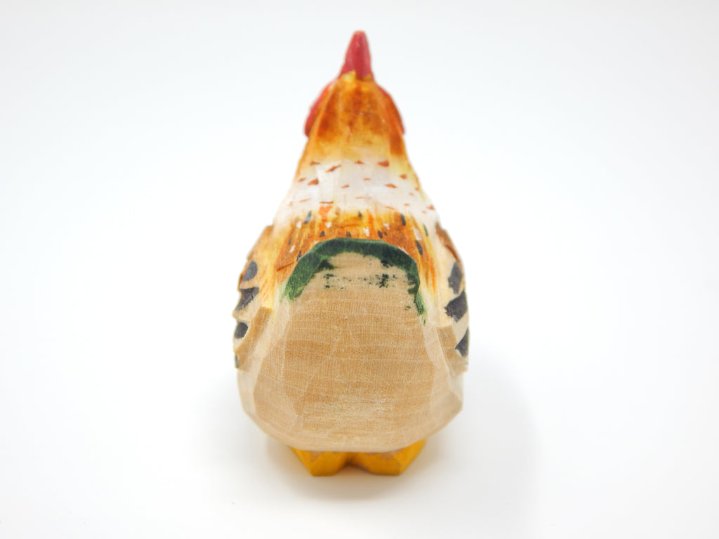 Brown Hen Handmade Wooden Chicken Carved Ornament F77358