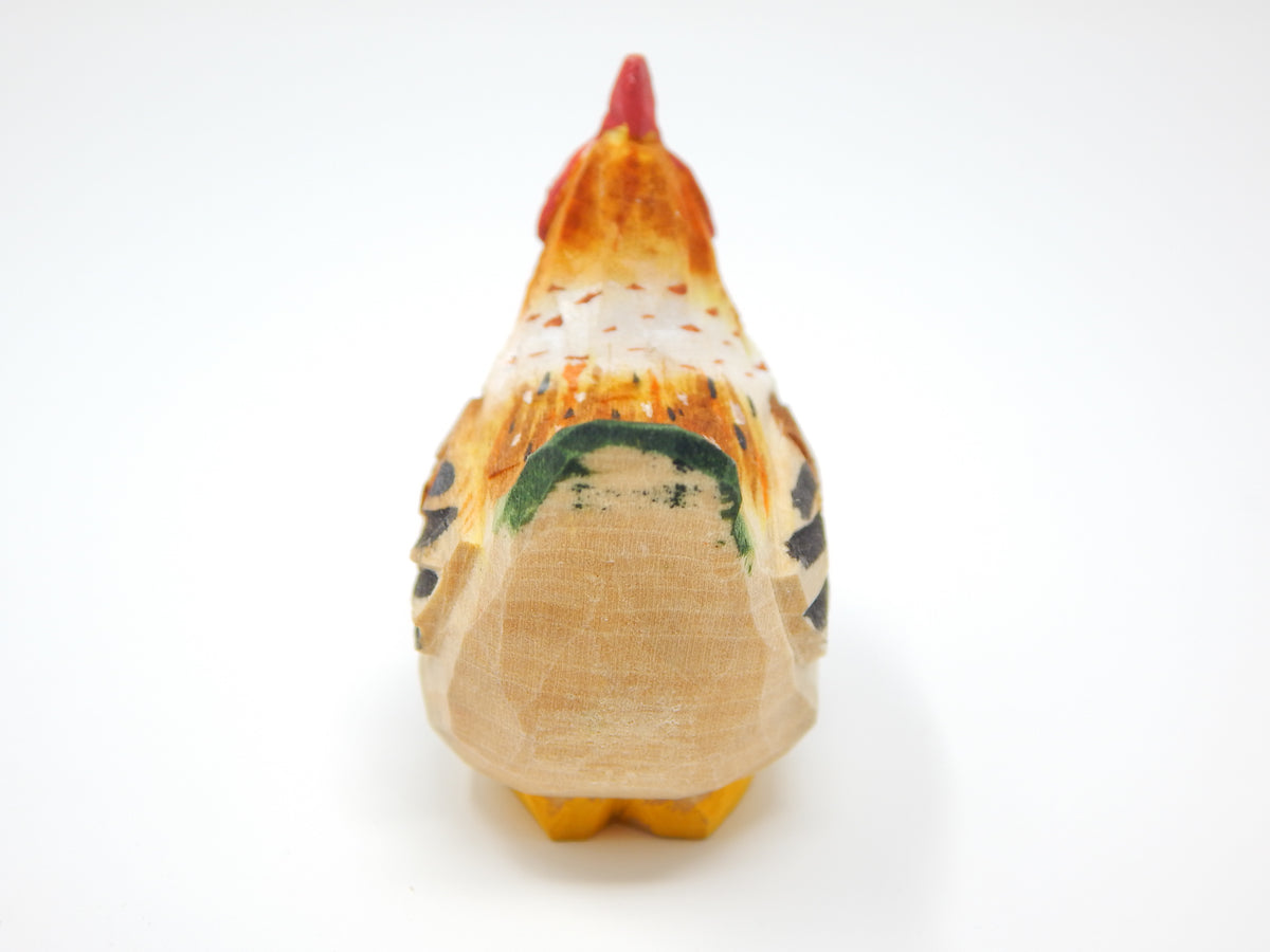 Brown Hen Handmade Wooden Chicken Carved Ornament F77358