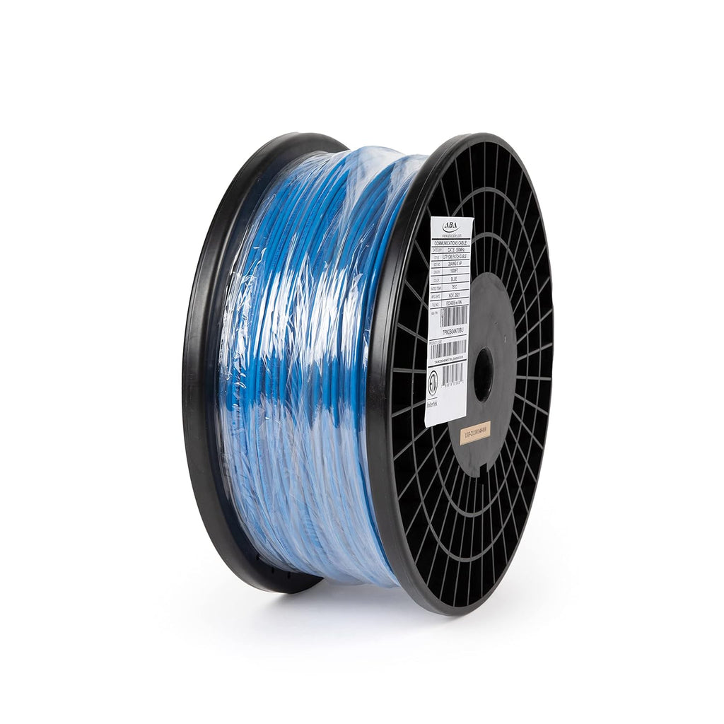 White Ultra Slim Cat6 Ethernet Cable 1000ft Unshielded Twisted Pair Pure Stranded Copper U21048