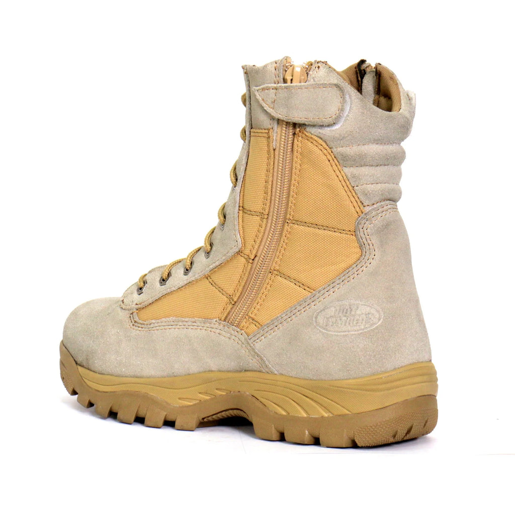 Tan Leather Lace Up Boots with Zippers H128