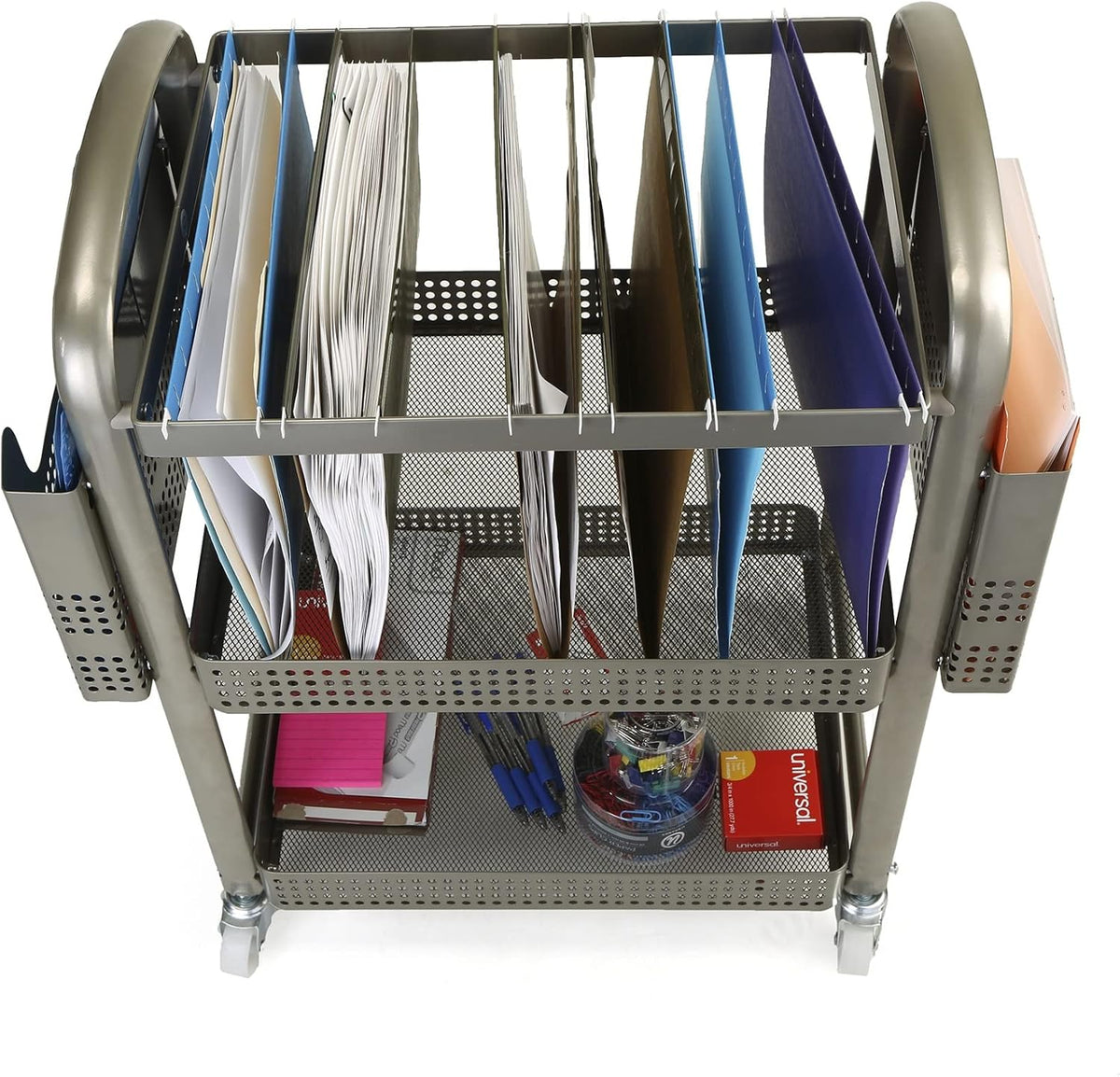 Silver Metal Mobile File Cart S152