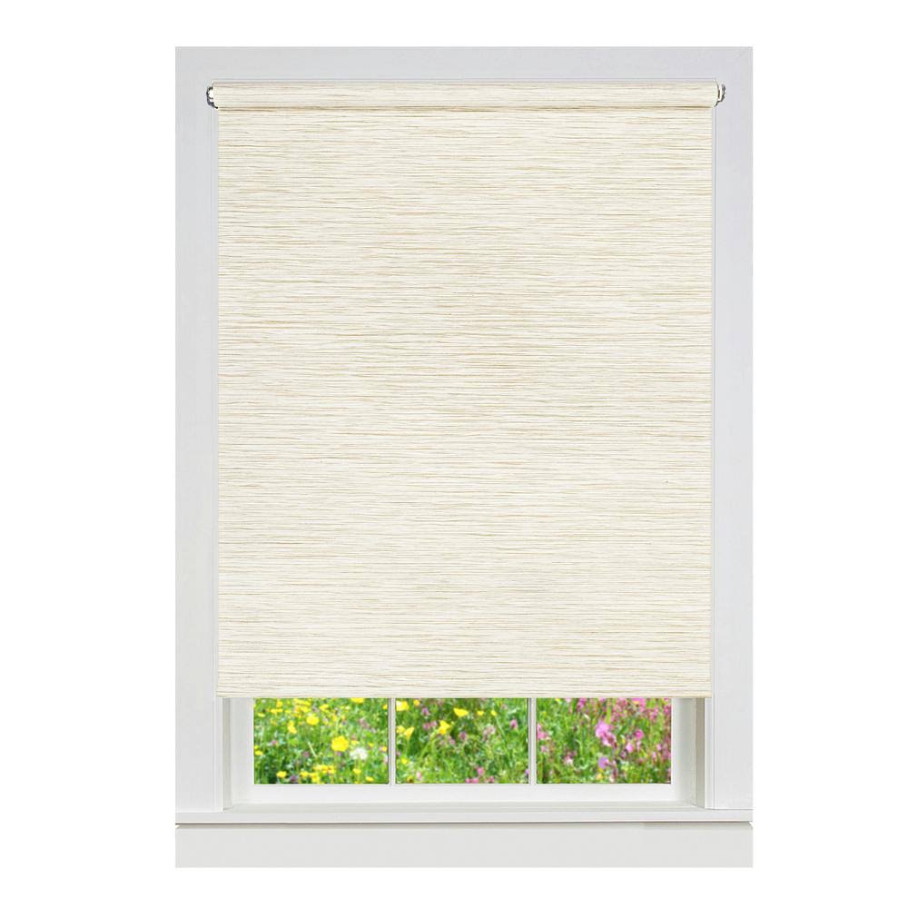 Linen Cordless Light Filtering Woven Fabric Roller Shade 66 in. W x 72 in. L V51820