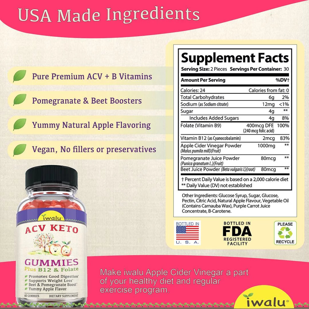 Keto ACV Gummies Digestive Supplement 60 CT C612152
