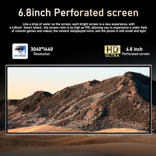 White 6.8" 6GB+256GB Unlocked Smartphone X117
