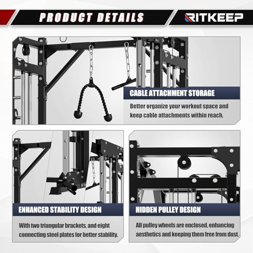 All-in-One Home Gym Equipment with 2200lb Load Capacity and 320lb Weight Stack M1631