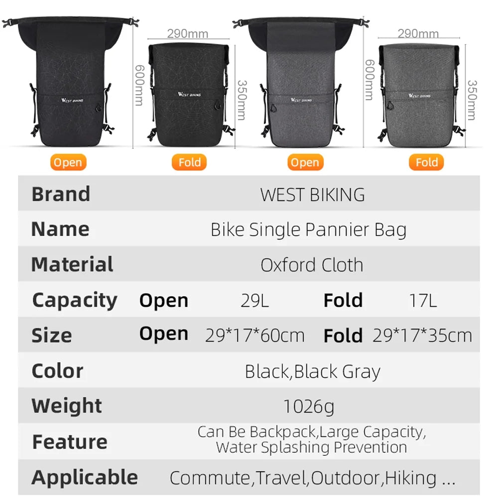 Large Capacity Cycling Rack Bag F81565