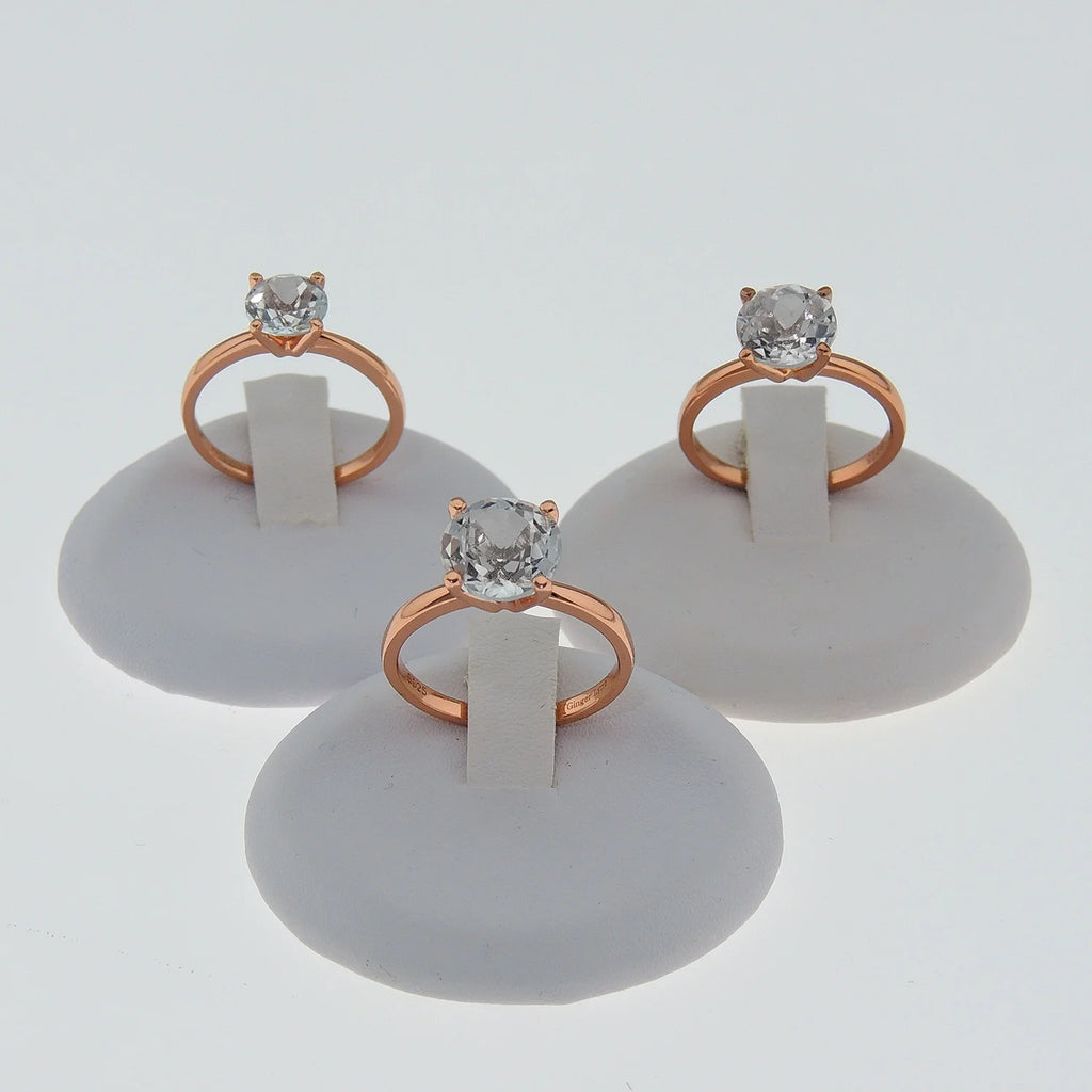 3Ct Topaz Rose Sterling Silver Engagement Ring C45571
