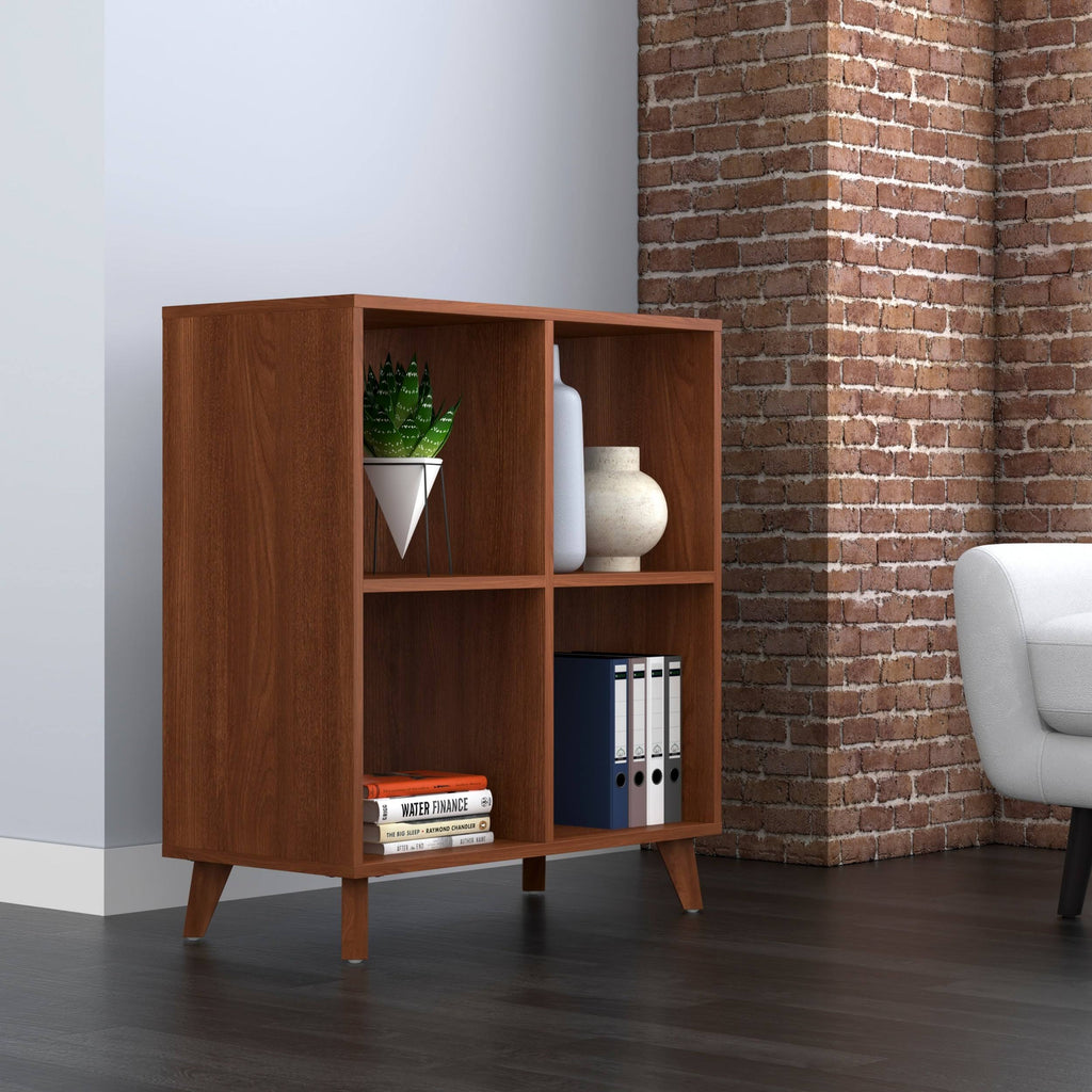 Light Walnut Modern Cube Bookcase K3423