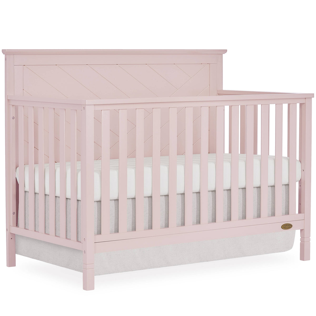 Blush Pink 5 in 1 Convertible Crib Q346