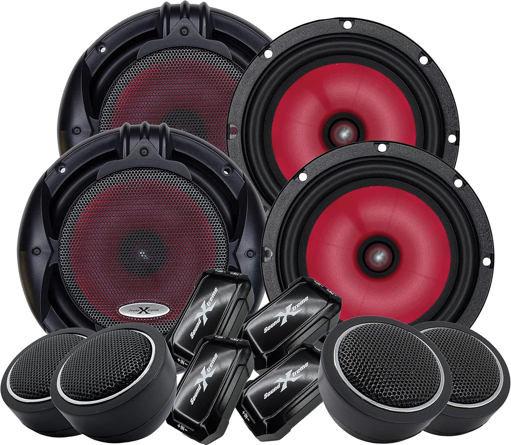 2 Pairs 6.5-Inch 2-Way Car Audio Component Speaker System C7755