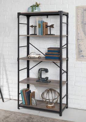 Grey Wash 4 Shelf Bookshelf E334029