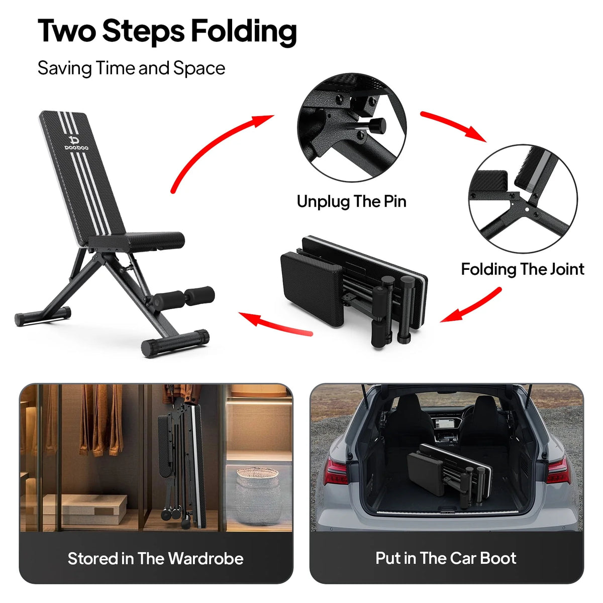 Foldable Adjustable Weight Bench Q951