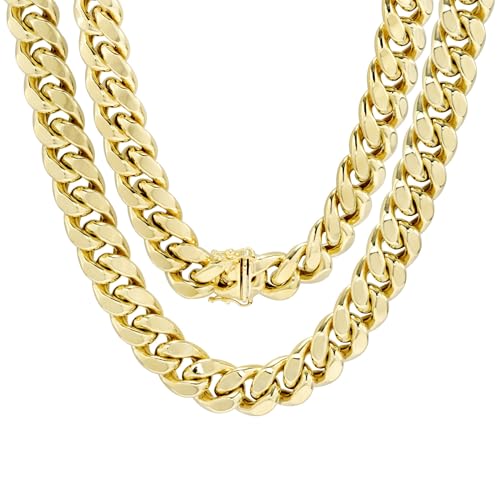 14k Yellow Gold Miami Cuban Link Chain Necklace P76106