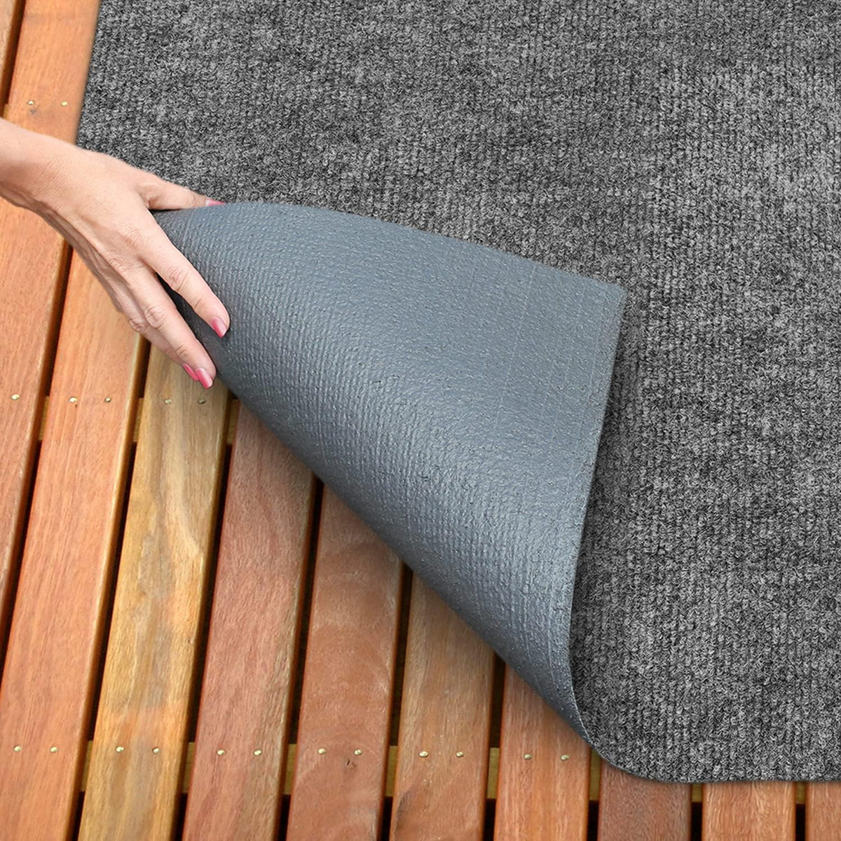 Indoor Outdoor Carpet with Rubber Marine Backing - Gray - 6 Feet x 10 Feet J5134