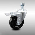 Hard Rubber Swivel Caster with 4x22 Wheel and 12mm Stem with Total Lock Brake S4420