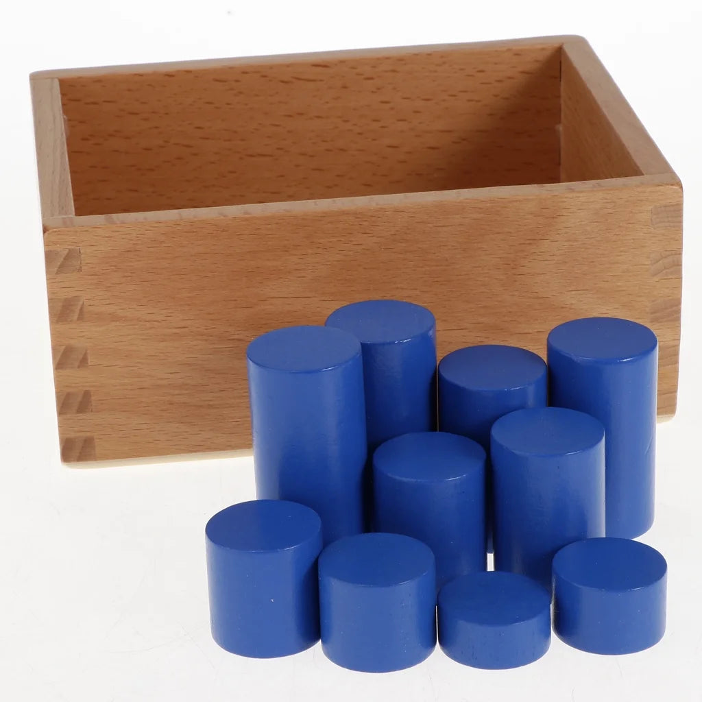 4 Sets Beechwood Montessori Knobless Cylinder Blocks Wooden Toy A893581