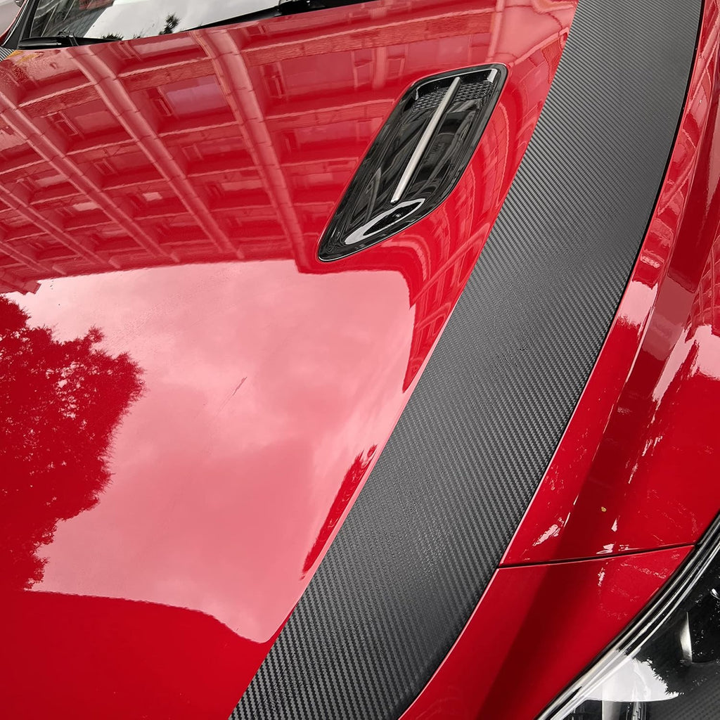 3D Carbon Fiber Front Hood Rally Stripes Decal Pack of 2 W588