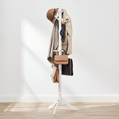 Solid Wood Coat Rack with 10 Hooks B801790