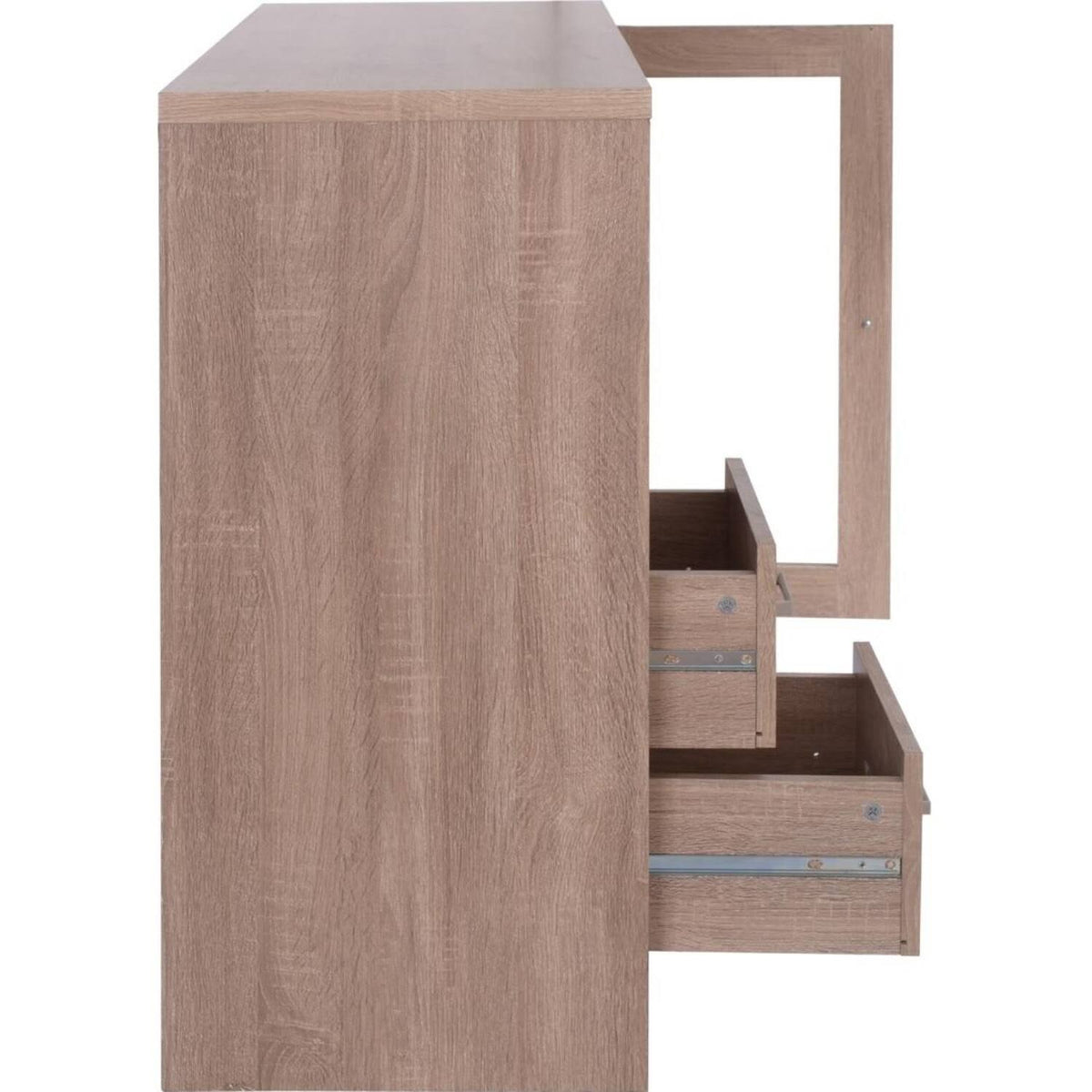 Contemporary Wooden Server with Side Door Storage Cabinets and Two Drawers Brown Y42442