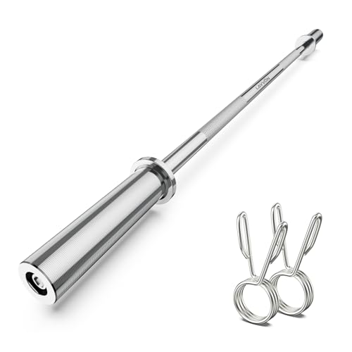 57" Olympic Barbell Bar, 2" Standard Straight Barbell Bars with 2 Spring Collars W151187