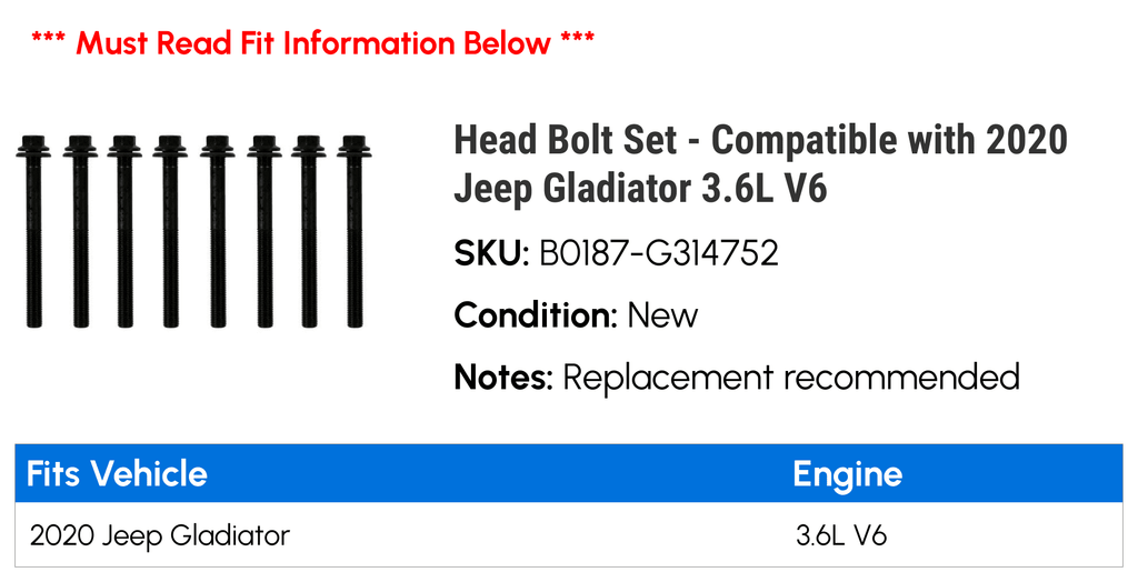 Head Bolt Set X425