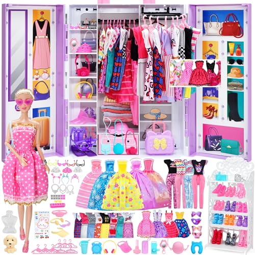 Doll Clothes and Accessories with Princess Gowns Dresses Shoes U35690