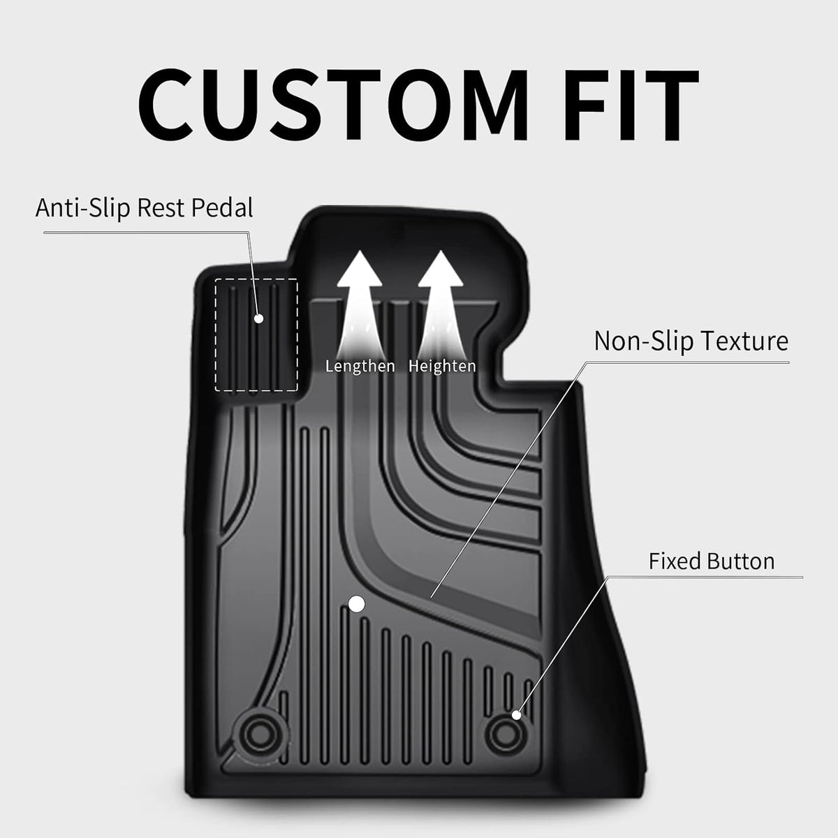 All Weather Car Floor Mats Front & 2nd Seat Floor Liners V621725
