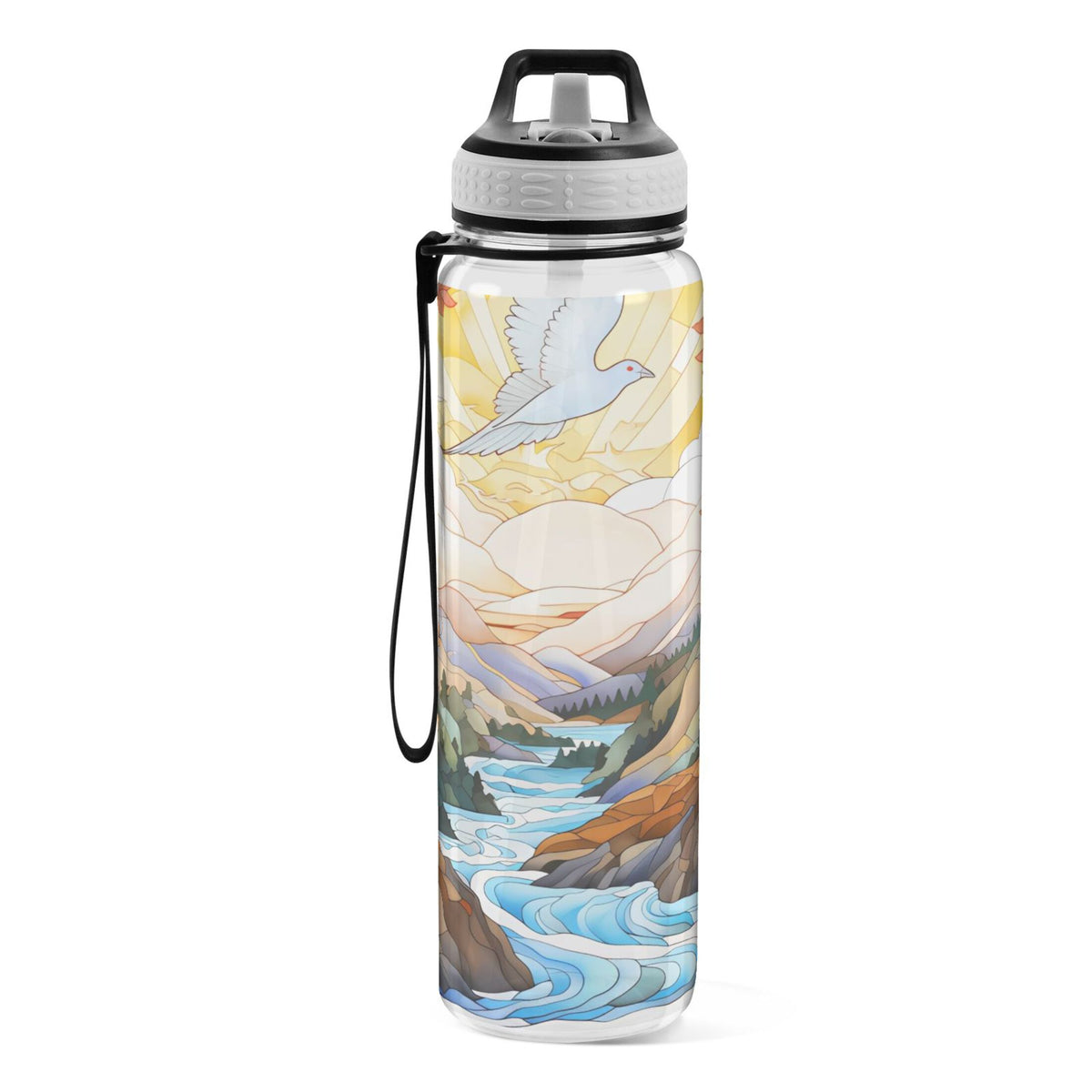 32oz Tritan Leakproof Clear Water Bottle with Straw P872853
