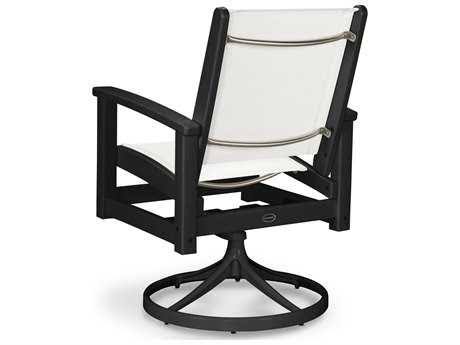 Satin White / White / Navy Blue Sling Swivel Rocker T244553