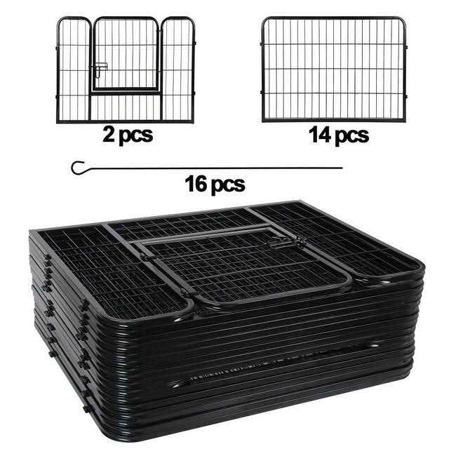 16 Panel Dog Kennel Playpen D19696
